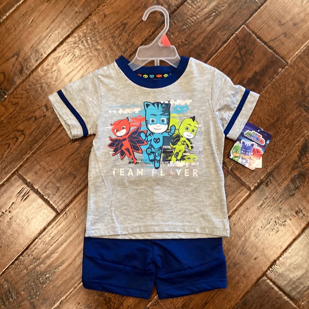 Toddler’s PJ Masks Team Player Shirt Shorts Set Size 2T NEW